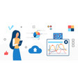 market data statistics annual evolution vector image