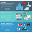 medical and healthcare flat banners set vector image vector image