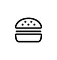 burger icon isolated contour symbol vector image vector image