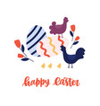 greeting card template with happy easter holiday vector image vector image