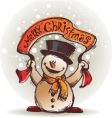 happy snowman vector image vector image