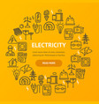 electricity signs round design template thin line vector image vector image