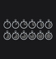 realistic stopwatch for time measurement set vector image