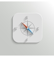 compass icon - flat app button vector image