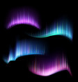 northern aurora lights strips borealis set vector image