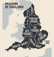 poster map regions england vector image vector image
