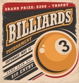 billiards retro poster design layout vector image vector image
