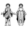 jesus mary monochrome set vector image