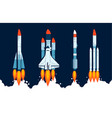 rocket launch collection space craft vector image