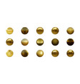 set of gold sphere isolated on white background vector image