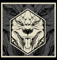 angry pitbull mascot head on a black background vector image