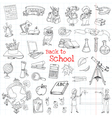 back to school doodles - hand-drawn vector image vector image