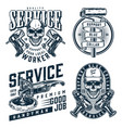 blue collar worker vintage emblems vector image vector image