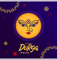 decorative happy durga puja holiday card with maa vector image vector image