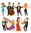 orchestra singers and musicians or music vector image