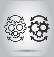 workflow icon in flat style gear effective vector image