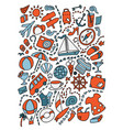 cartoon cute doodles hand drawn travel vector image