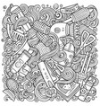 hair salon hand drawn doodles vector image