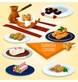 turkish cuisine delights and desserts icon vector image