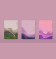 japanese landscape background set cards vector image