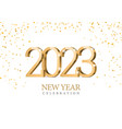 text design 2023 gold 3d numbers greeting vector image