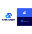 dp logo monogram unique geometric editable vector image