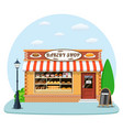 bakery shop front veiw flat icon vector image
