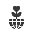 love tree on globe or planet earth icon design vector image