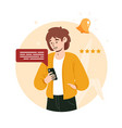 man using smartphone vector image