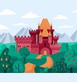red castle landscape composition vector image