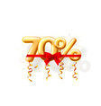 sale 70 off balloon number on white background vector image vector image
