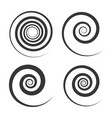 spiral and swirl motion elements set on white vector image