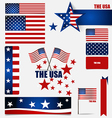collection of american flags concept design vector image