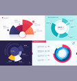 set circle chart designs modern vector image
