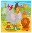 cartoon cute animal characters group vector image vector image