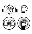 fist bump icons set vector image vector image