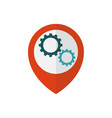 map pointer with gears inside vector image vector image