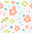 seamless pattern with flowers scandinavian vector image