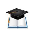 book and graduate cap vector image