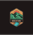 mountain and river landscape adventure logo vector image vector image