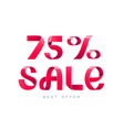 sale 75 percent off vector image vector image