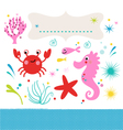 sea creatures underwater scene isolated on white vector image vector image