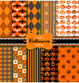 set of seamless halloween patterns vector image