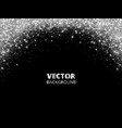 sparkling glitter border frame falling silver vector image vector image