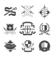 sword and shield label vector image