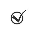 check mark icon black in circle vector image