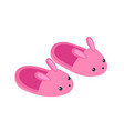cute bunny slippers isolated on white background vector image vector image