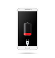 smart phone technology low battery vector image vector image