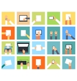 flat hand icons holding various devices and hands vector image vector image