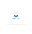 rustic hand drawn whale or dolphin tail logo vector image vector image